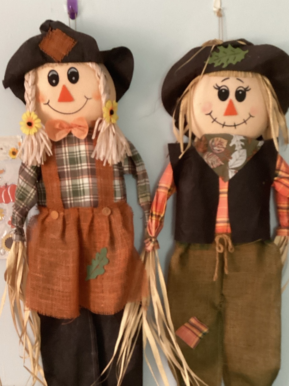 Autumn Harvest Orange & Green Scarecrow Decor - Picture 2 of 7